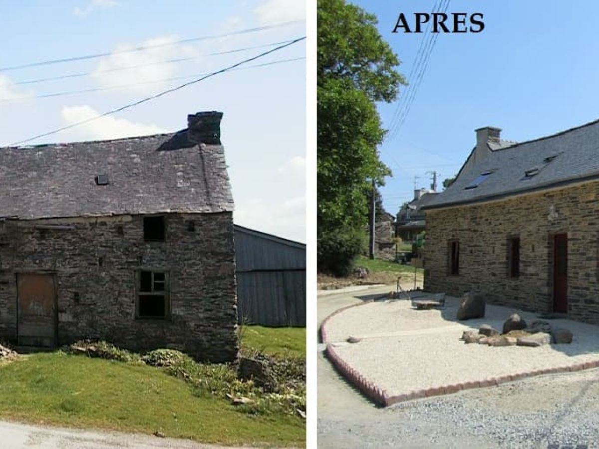 Rénovation d'une très ancienne maison en pierres au Faou