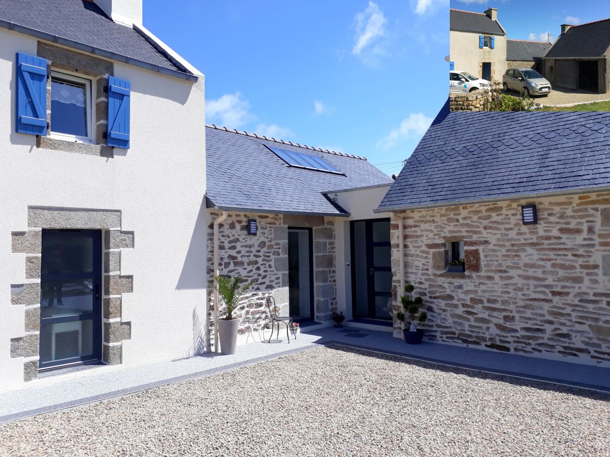 Rénovation et extension d'une maison à Portsall
