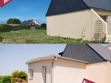Avant / En cours : zoom sur cette extension en bord de mer en cours de création ! 

On adore déjà les lignes de son toit cintré, qui apportent une touche...